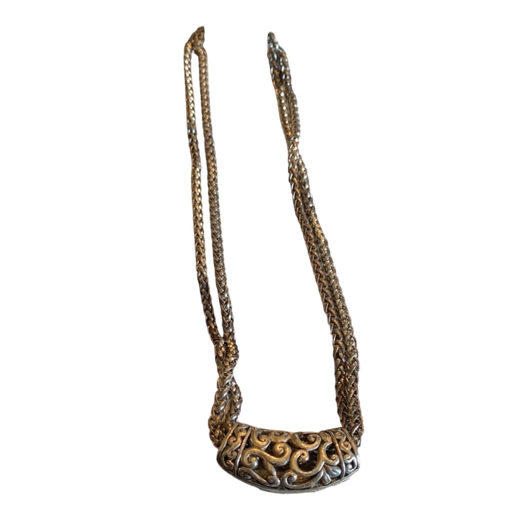 Double Chain Silver Reversible Necklace - image 4